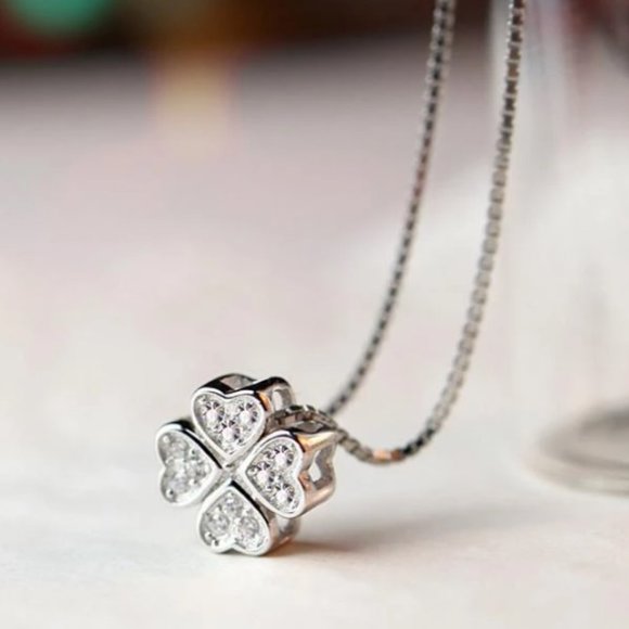Saruda_Jewelry Jewelry - New!! 925 Sterling Silver Love Clover Necklaces